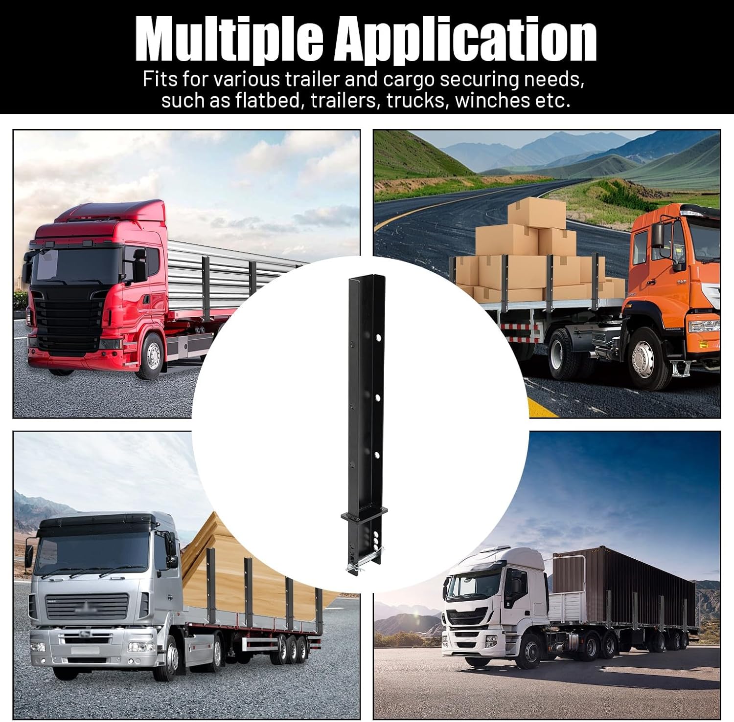 4-Pack 30" Adjustable C-Channel Pipe Stakes