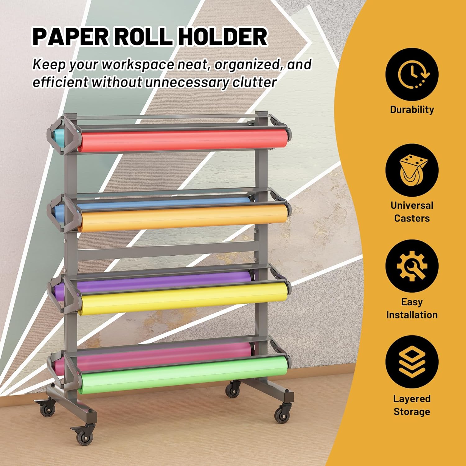8-Roll Mobile Paper Dispenser - Built-in Cutter