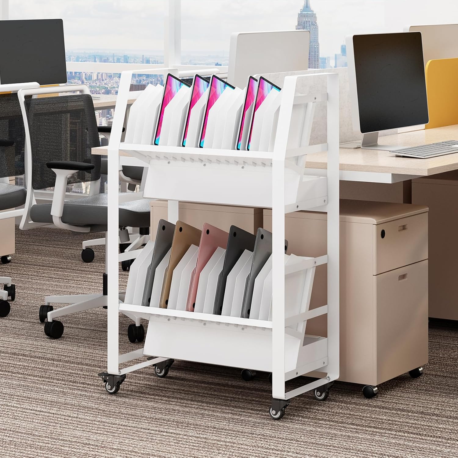 32-Device Mobile Charging Cart - Secure Lockable Storage