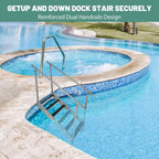 6-Step Aluminum Dock Ladder - 500 lbs Capacity