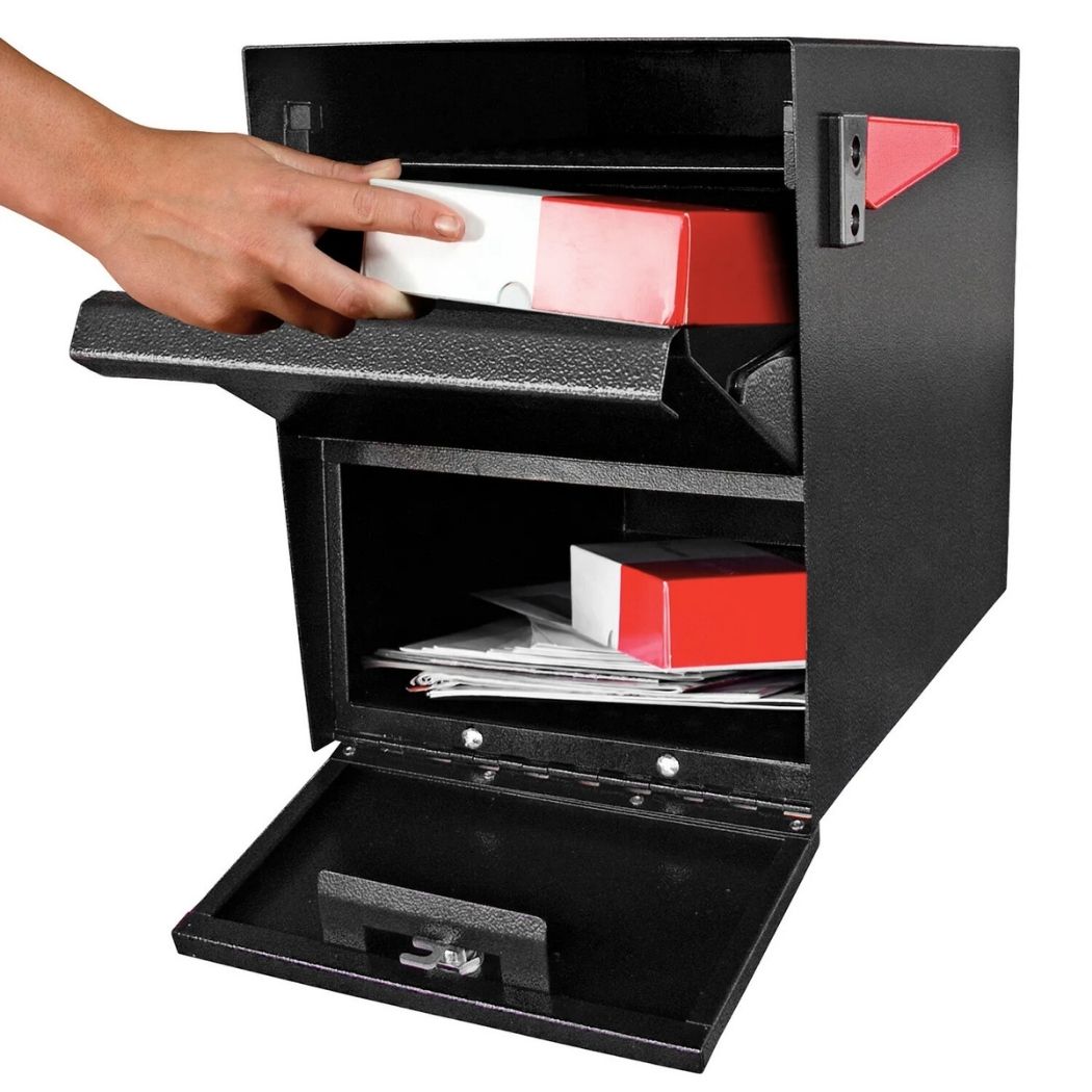 Large Capacity Package Mailbox 12"W x 21.5"D x 16"H, Post Mount Curbside Locking Mailbox