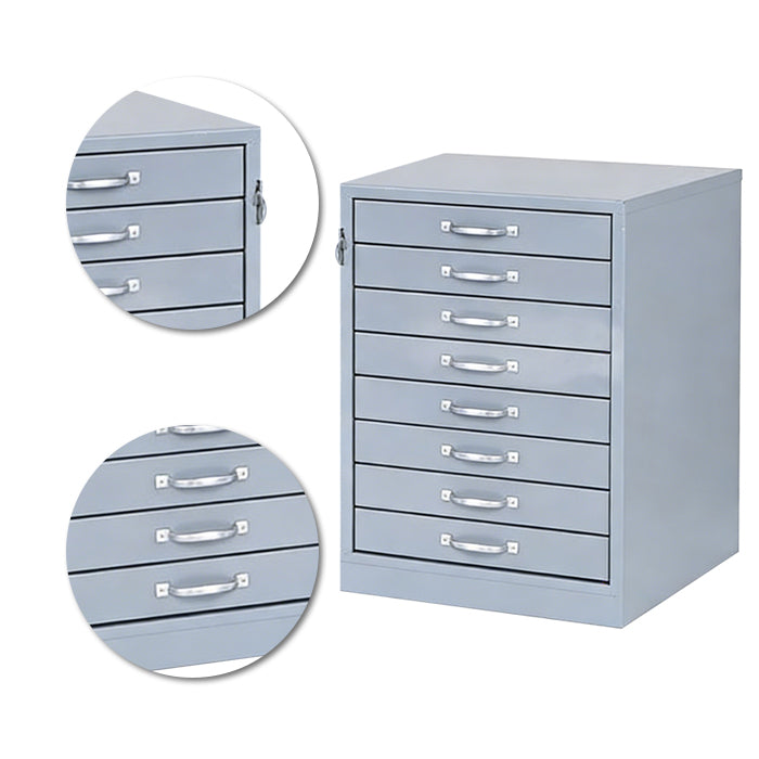 18"W x 18"D x 24"H Extra-Deep 8-Drawer Steel Cabinet for Small Parts