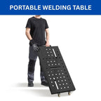 Adjustable Height Folding Welding Table - 1000 lbs Capacity