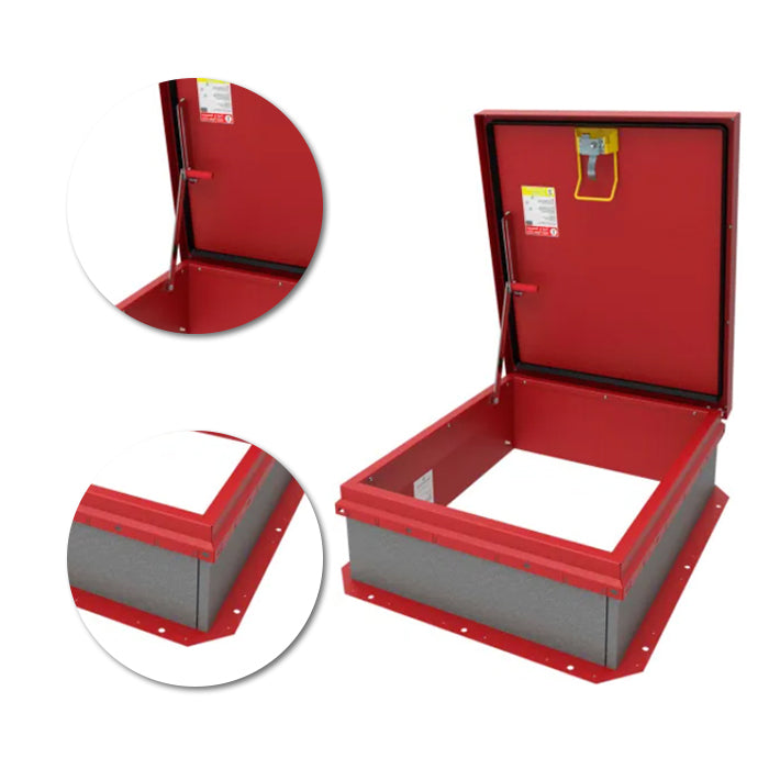 30" x 36" Industrial Roof Hatch - Reinforced Galvanized Access Door with Insulation Curb