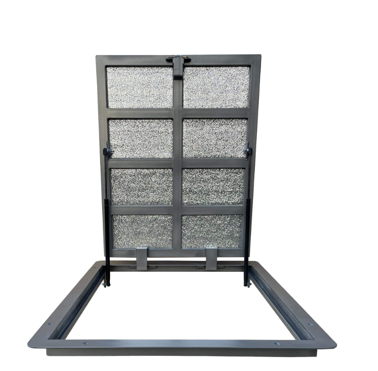 35.4" x 27.6" Recessed Infill Floor Access Hatch - Heavy-Duty Steel Door with Insulation (2200 lbs Load)