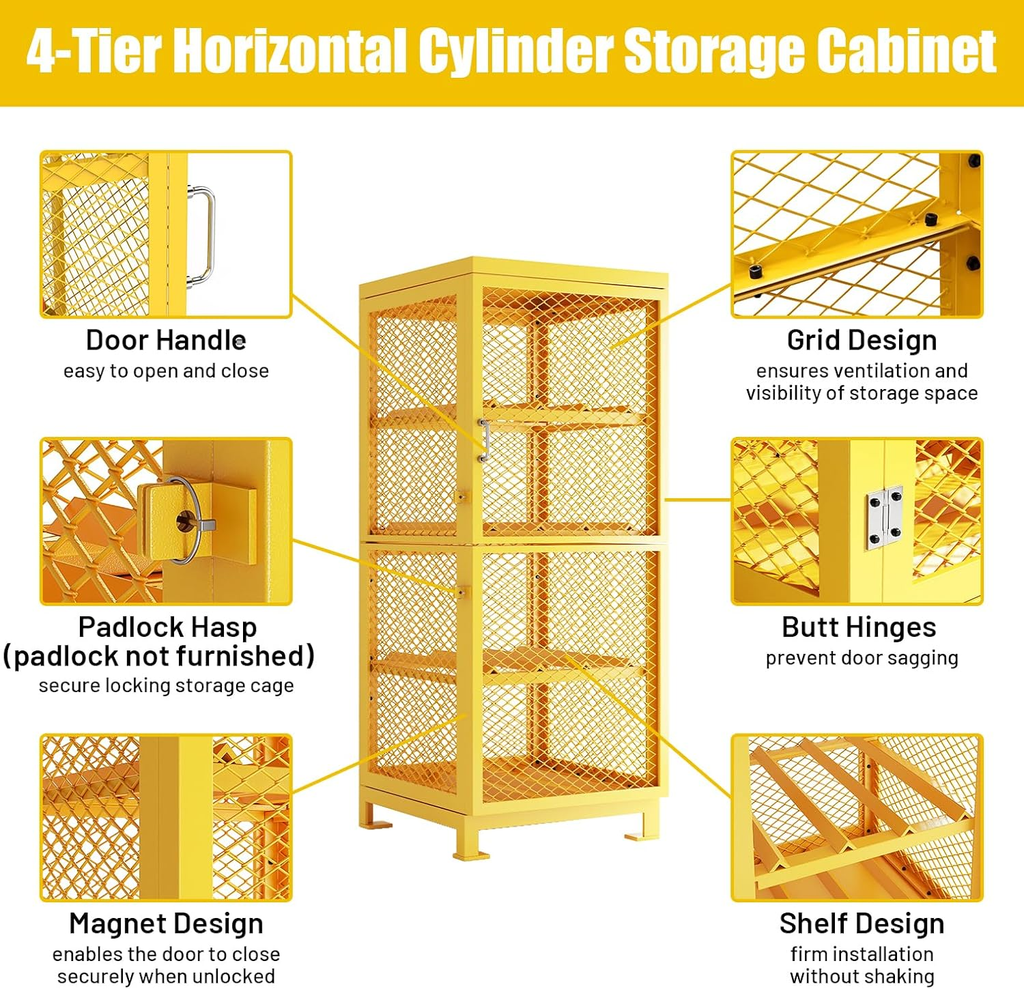 8-Cylinder Propane Storage Cage - Lockable Steel Cabinet