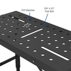 Adjustable Height Folding Welding Table - 1000 lbs Capacity